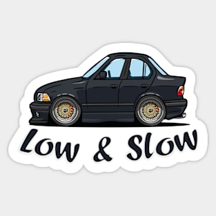 Low&Slow Black Sticker